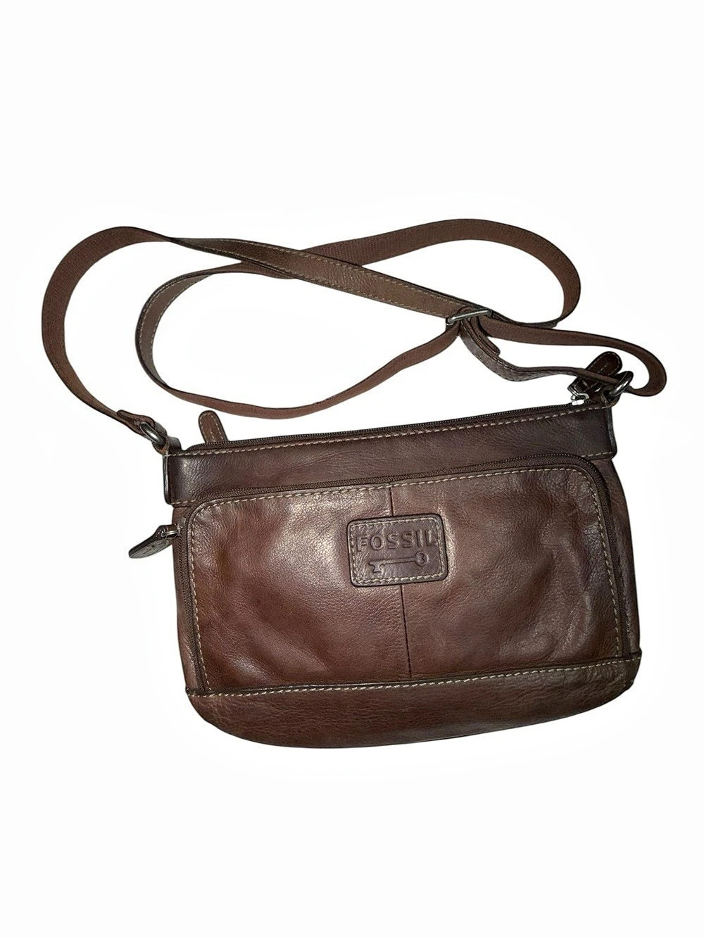Fossil Brown Leather Crossbody Bag
